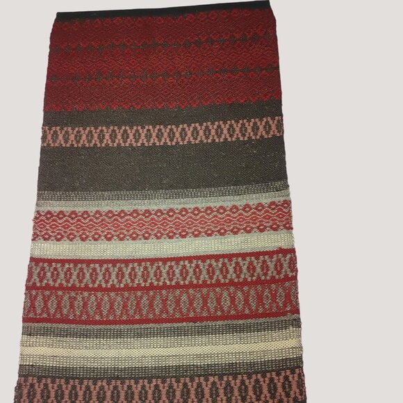 Swedish Hand-Loomed Gubba Weven Bound Weave Wall Hanging Textile Art Fringe - Picture 3 of 14